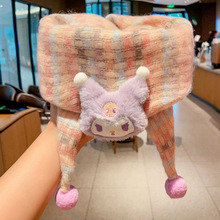 宝宝彩虹围巾秋冬款男童女童卡通格子三角巾加厚保暖防风儿童围脖