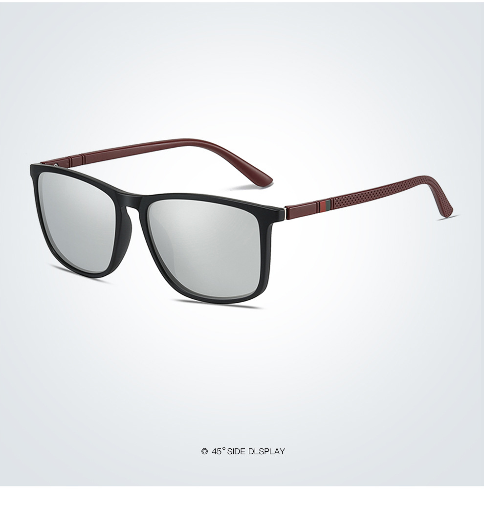 Sunglasses Classification UV400 Protection, Resin Lens Material Square Glasses Style Fashion UV400 Protection Resin Square Full Frame Men's Sunglasses