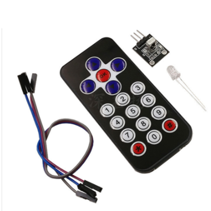 HX1838红外无线遥控套件 遥控机器人 遥控器模块(遥控器+接收板)