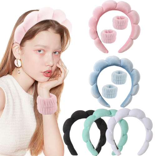 Cross-border hot selling gold velvet fabric high skull twist face wash headband Amazon cross-border cloud headband