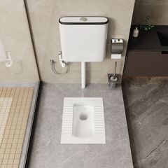 陶瓷嵌入隐藏式蹲便器小户型大口径大便池便捷蹲坑式马桶水箱套装