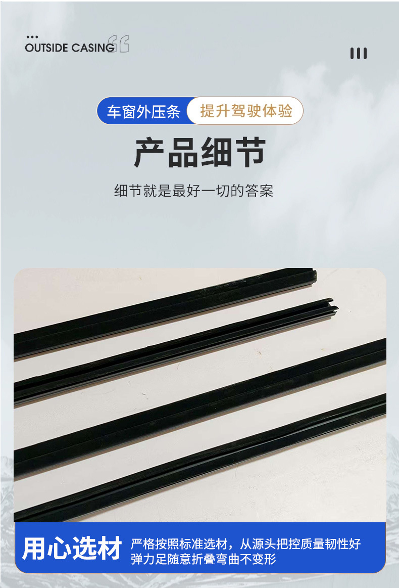 2008-2011 Suzuki Carry/Every 83841-68H00 Window Waterproof Outer Pressure Strip Sealing Soundproofing Strip
