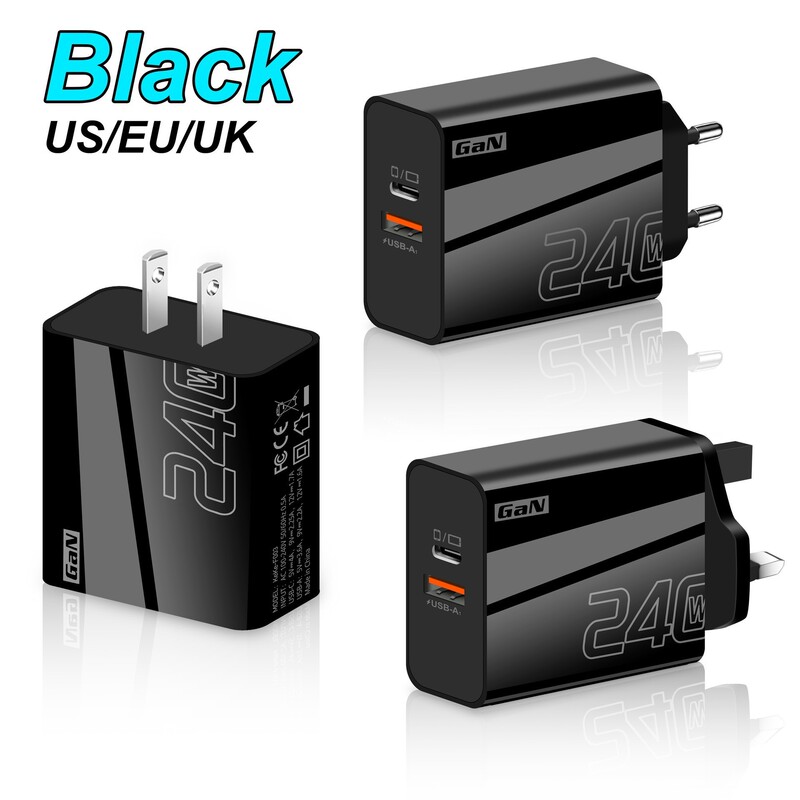 240W Multi-Port Charger Pd Smartphone Fast Charging Charging Head European, American and British Standard Qc3.0+Pd Plug Adapter