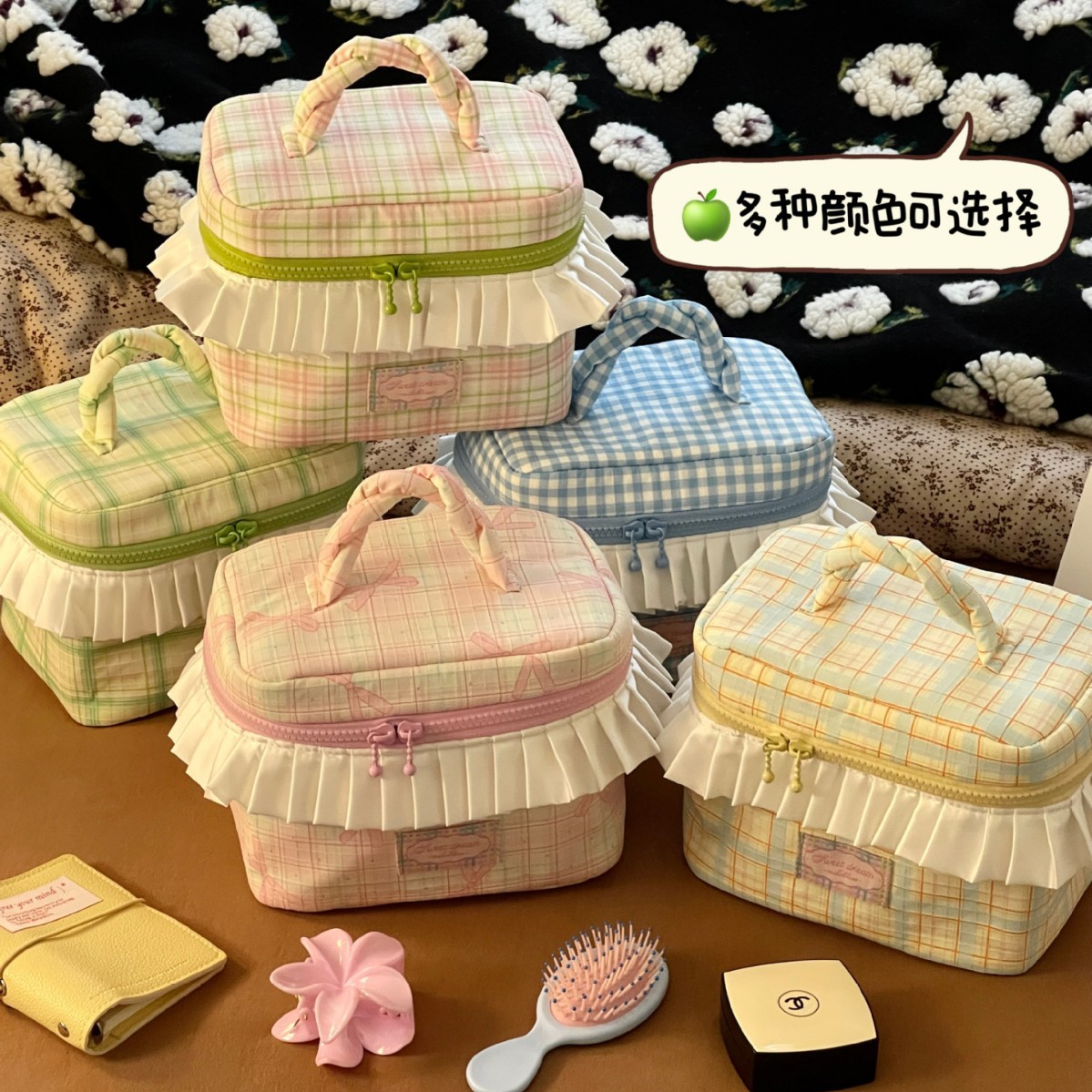 Bolsa de maquillaje de gran capacidad bolsa de maquillaje portátil para mujeres bolsa de almacenamiento de maquillaje de viaje bolsa de lavado nicho encantadora bolsa de almacenamiento de mano para mujeres