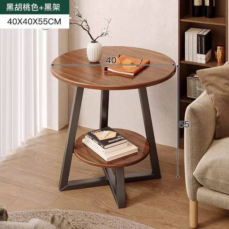 Walnut board black shelf