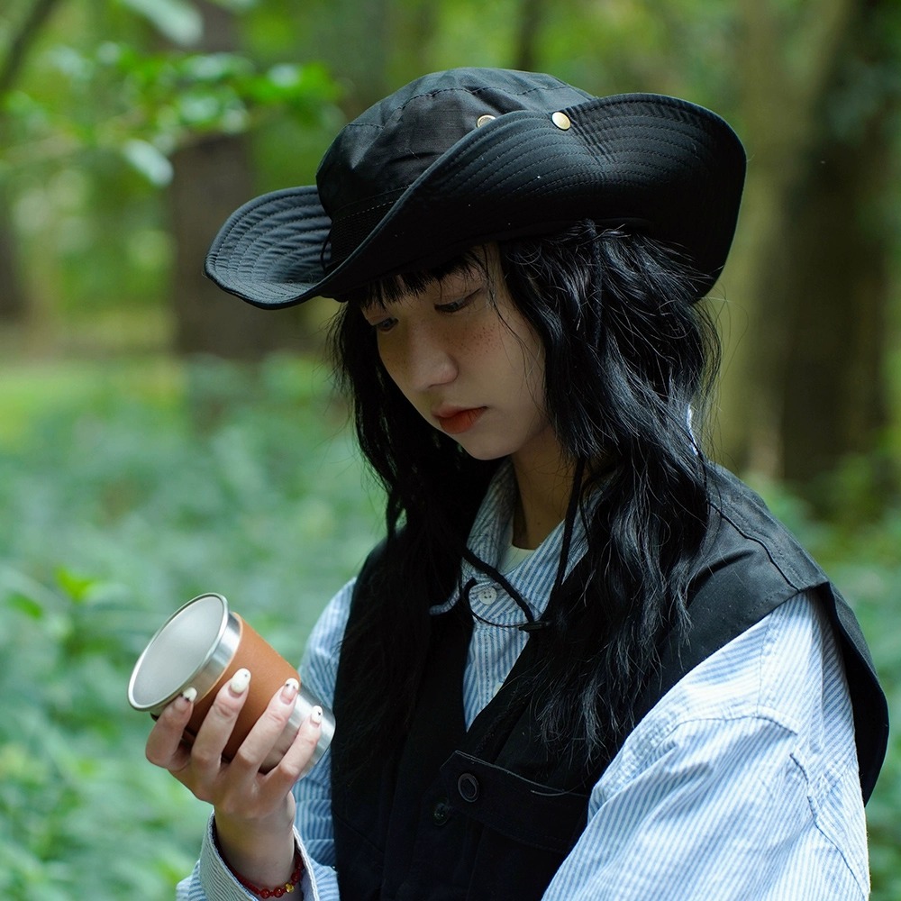 New Outdoor Mountaineering Sunscreen Fisherman Hat For Women's Summer Camping Fishing Basin Hat Waterproof Western Cowboy Sunshade Hat Japanese_voghion.com