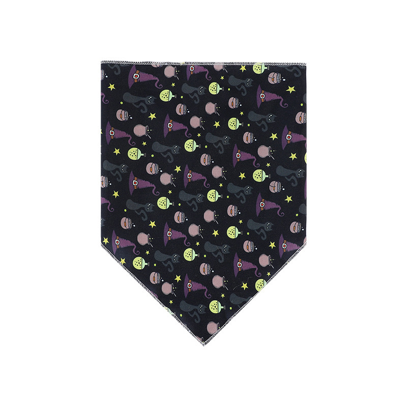 Venta caliente transfronteriza nueva Toalla de saliva de gato de Halloween Toalla de triángulo de mascota perro babero Toalla de saliva de perro