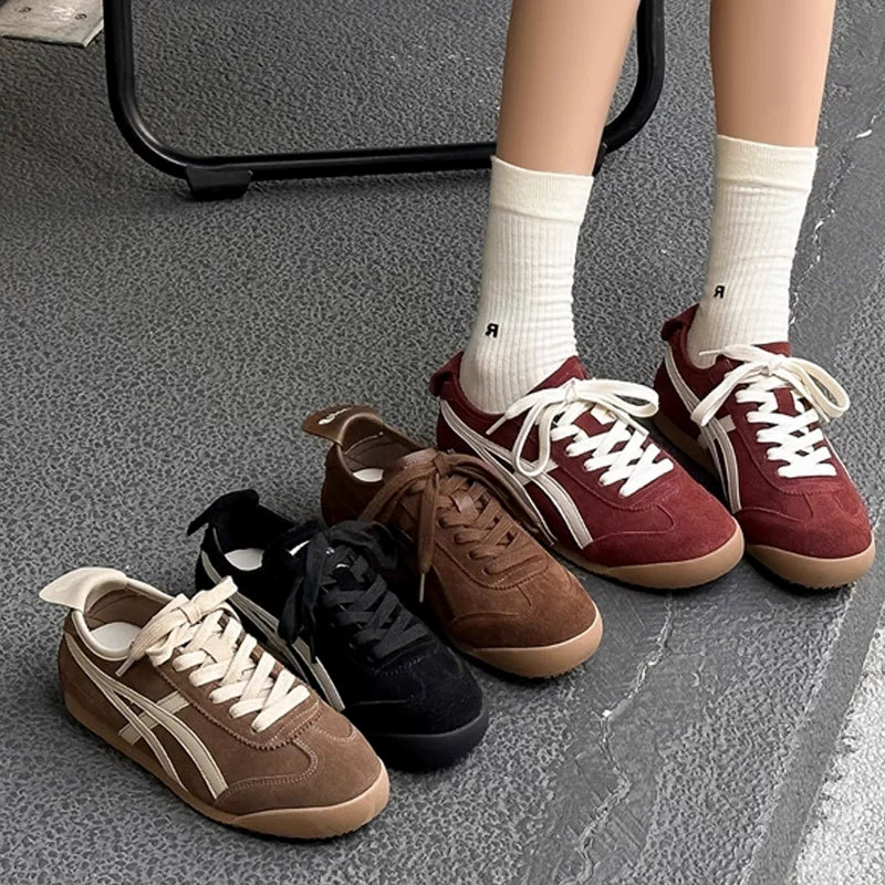 Плоская подошва ретро-сушеная обувь для женщин 2024 осень новая дикая мягкая подошва спортивная повседневная обувь удобная моральная обувь