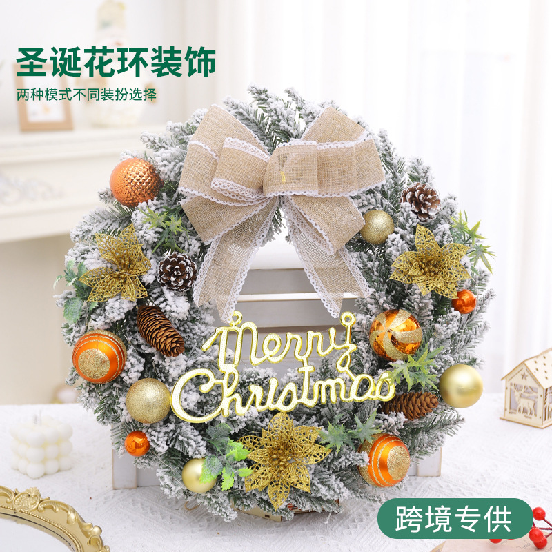 Cruz-frontera Navidad guirnalda simulación Pino aguja Pino cono Festival decoración ventana decoración pared colgante