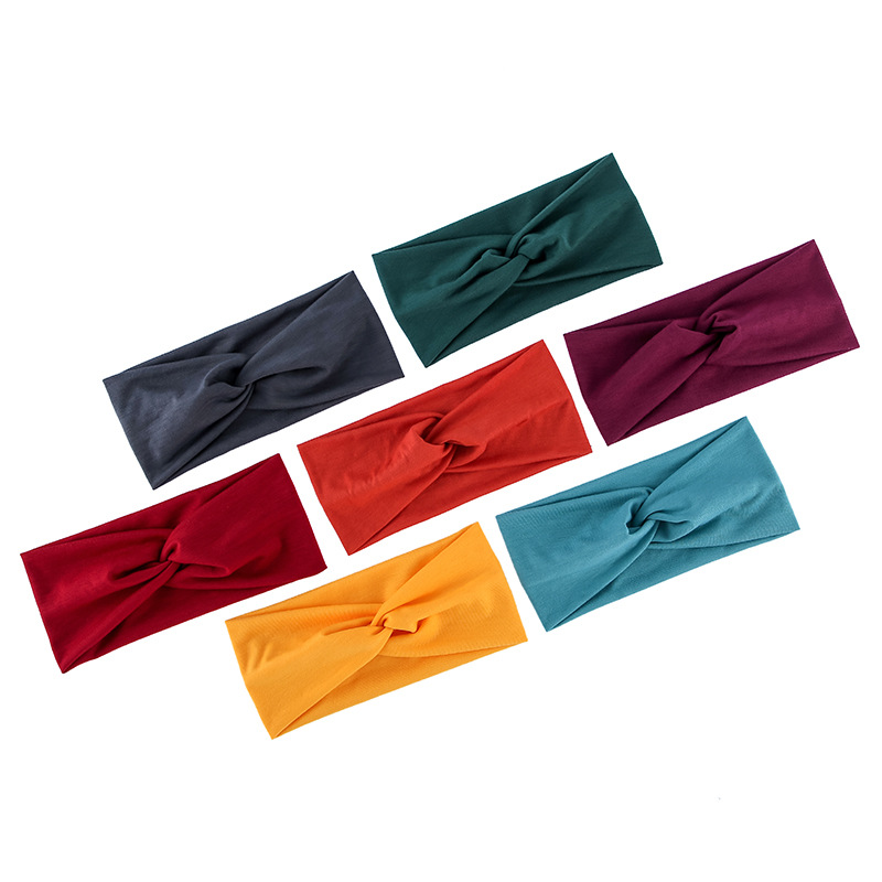 Casual Simple Style Solid Color Knot Cashew Nuts Cloth Printing Hair Band 1 Piece display picture 4