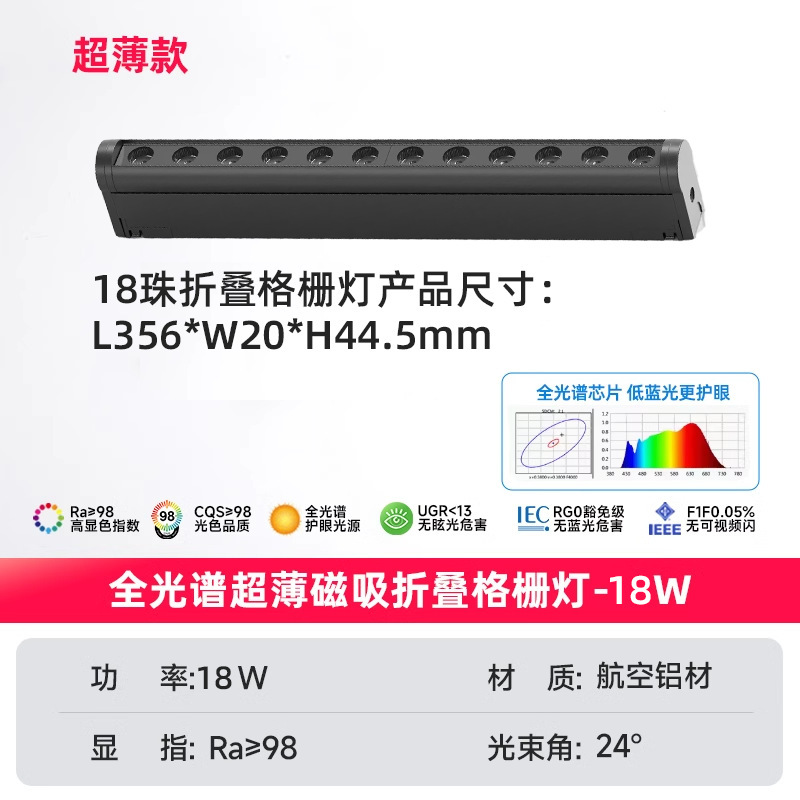 超薄型無枠磁気吸引軌道灯98明装埋め込み型埋込リビング家庭用商用無主灯照明|undefined