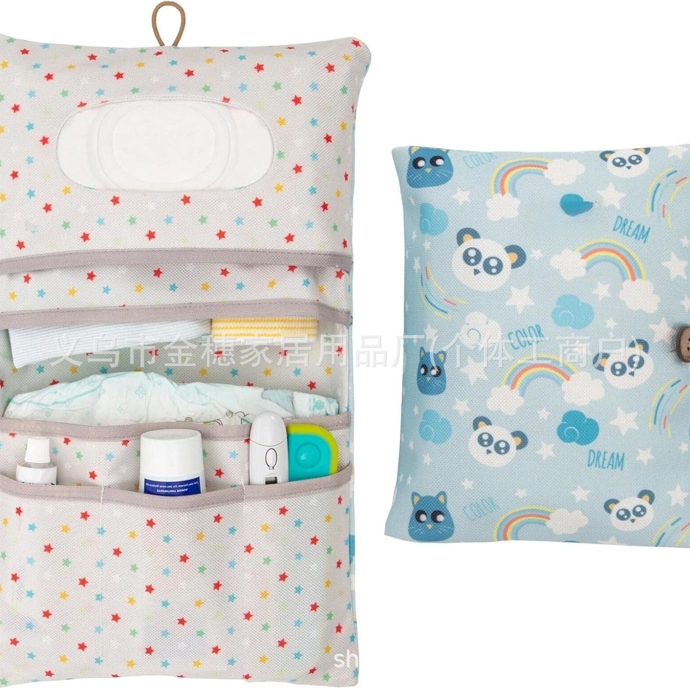 Cross-Border Hot-Selling Baby Diaper Storage Bag, Wet Wipes Box, Portable Baby Toiletry Bag, Diaper Bag