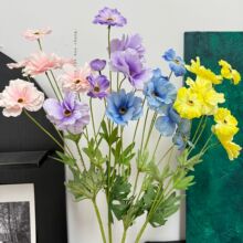 仿真花7头蝴蝶牡丹北欧ins风花艺造景婚礼装饰花空间美陈摄影道具