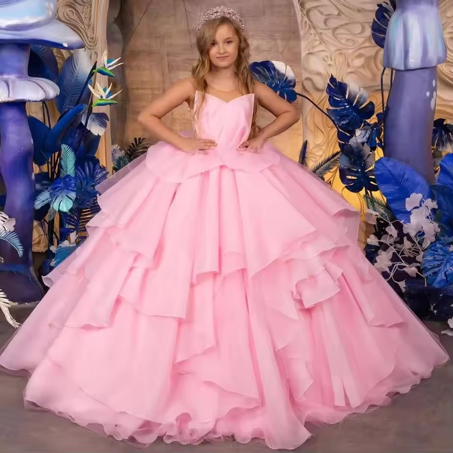 Mother & Kids Princess Dress For Girls Stylish Tulle Skirt Children's Birthday Wedding Gown Evening Hostess 【Pre-sale | Ships In 15 Days】_voghion.com