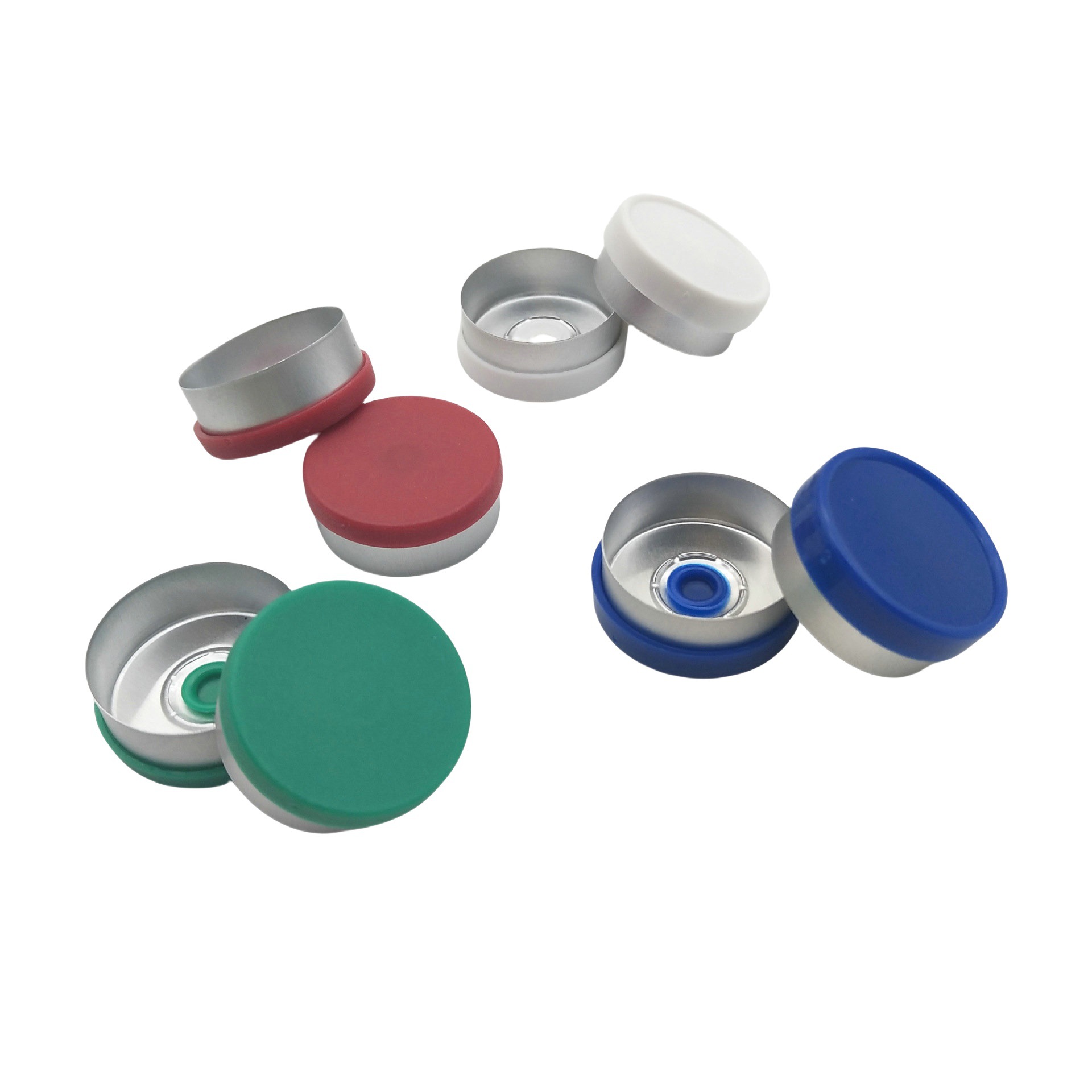 20mm无裙边铝塑盖 20口西林瓶铝塑盖 生素注射剂瓶用铝塑组合盖