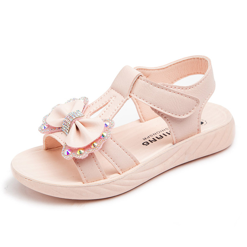 Sandalias de Princesa para Niñas de Cuero Artificial con Cierre Adhesivo para Playa y Verano image 6
