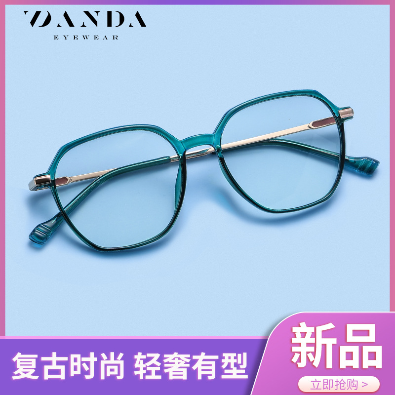 2022 Nueva miopía gafas marco femenino TJ805 moda multi-frame gafas lisas ultra-ligero TR90 anti-azul gafas de luz