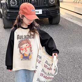 女童t恤长袖春秋棉质2025新款洋气儿童中大童打底衫上衣秋衣内搭