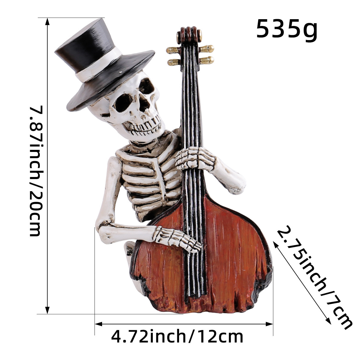 Adornos de personajes de calavera de dibujos animados de resina de Halloween, habitación secreta, casa embrujada, atmósfera divertida, adornos de resina de cráneo