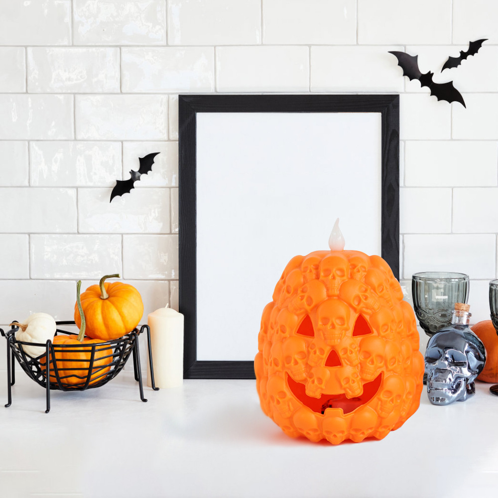 Transfronterizo nueva lámpara de calabaza de Halloween decoración cráneo lámpara de noche fiesta atmósfera diseño accesorios lámpara de pony