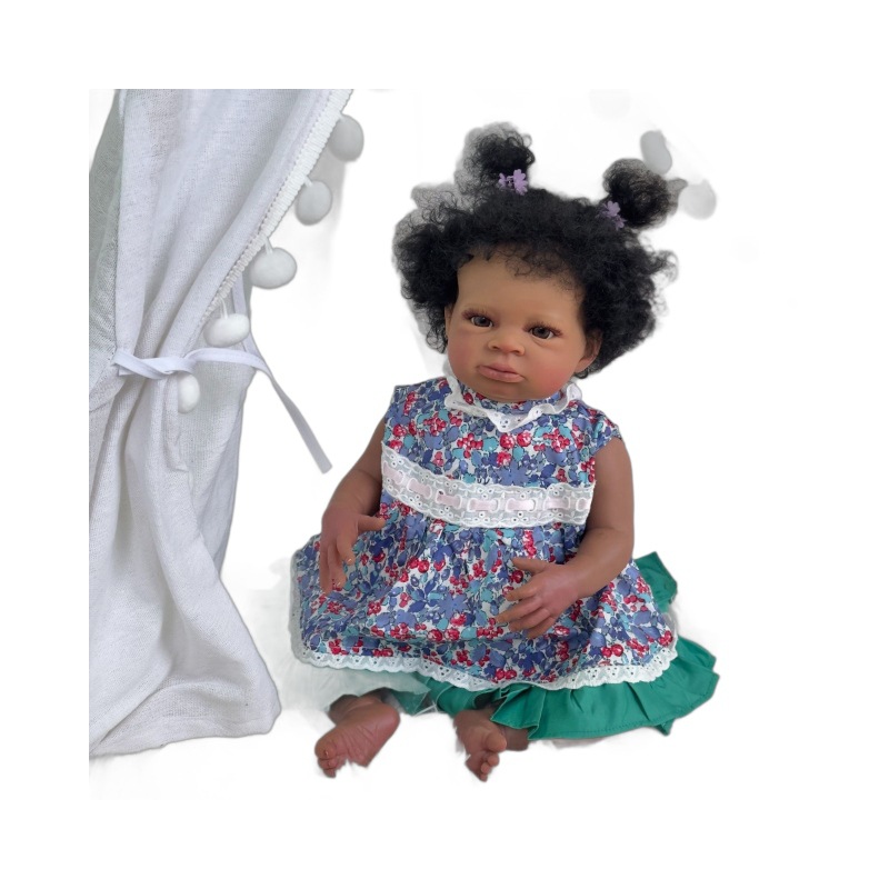 50cm muñeca de simulación muñeca de piel negra Lanny transfronteriza suministro de Venta caliente entrega de una sola pieza