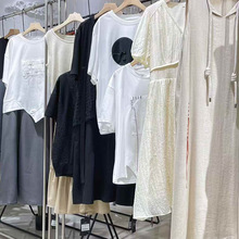 25夏黑白原创极简高级设计师品牌棉麻套装裤裙石井尾货批发专柜货