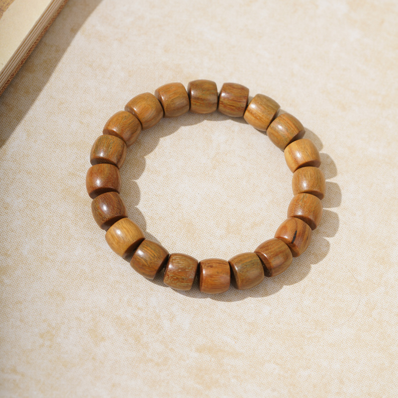 그린 샌달우드 스트레이트 컷 배럴 비즈 1.0x1.1x20개