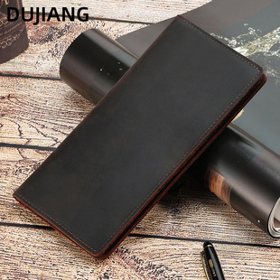 Cross-border Crazy Horse Leather Men's Wallet Long New Multi-card Leather Wallet Vintage Cowhide Clutch