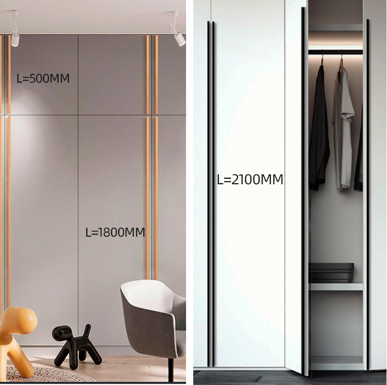 Light luxury cabinet wardrobe handle aluminum alloy wardrobe door black extended handle T-shaped cabinet door drawer handle manufacturer