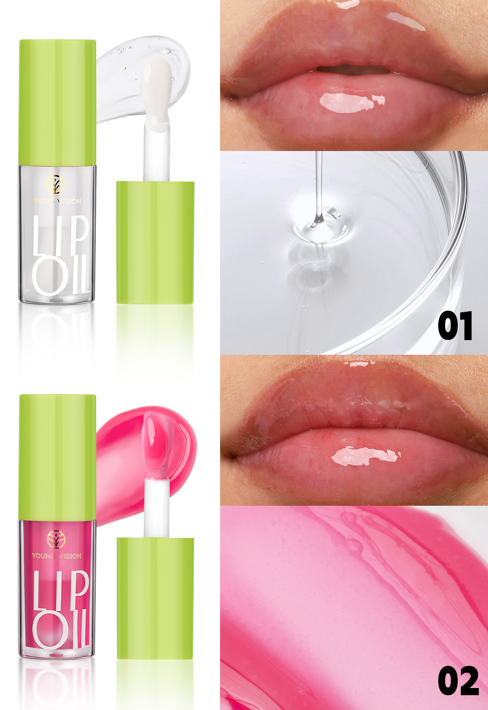 YOUNG VISION Lip Moisturizer, Lip Care Oil, Hydrating Lip Gloss and Transparent Lip Gloss are available in 6 colors undefined