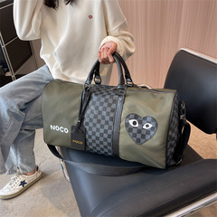 Travel bag large capacity women's badge Oxford cloth business trip travel luggage bag crossbody hand-held cylindrical sports fitness bag