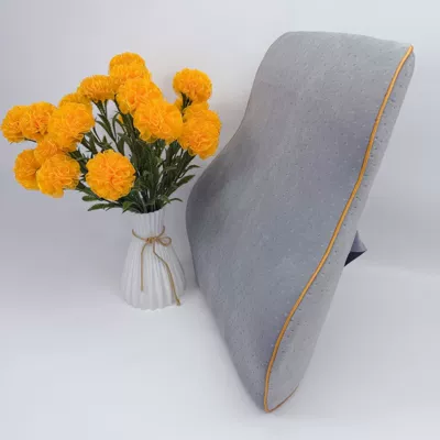 Waist support Back Cushion Memory Foam Lumbar - standard-fleece-grey-single-strap-high-waist-45x38x10cm