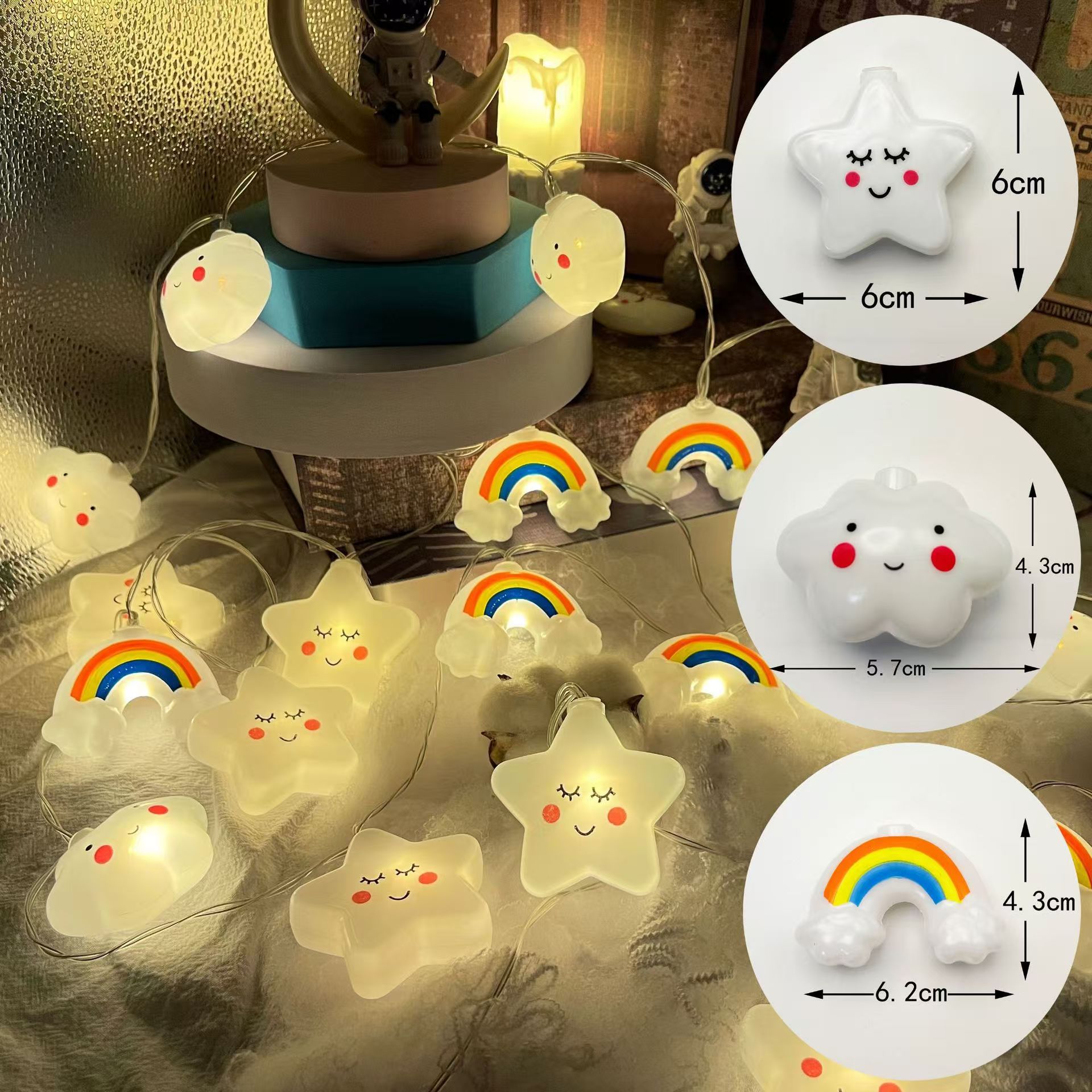 Nuevas estrellas de color LED pequeñas nubes arco iris lámpara decorativa lámpara colgante lámpara de atmósfera decoración lámpara colgante