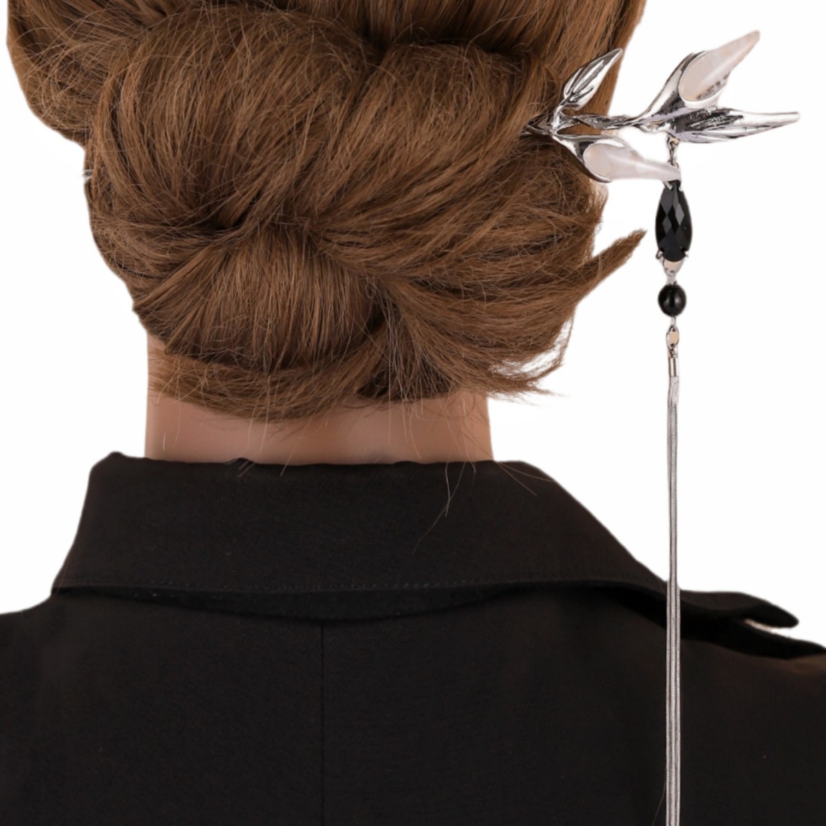 Estilo nacional retro amor ventilador gota de agua borla doble horquilla temperamento de alta calidad updo horquilla nuevos accesorios para el cabello