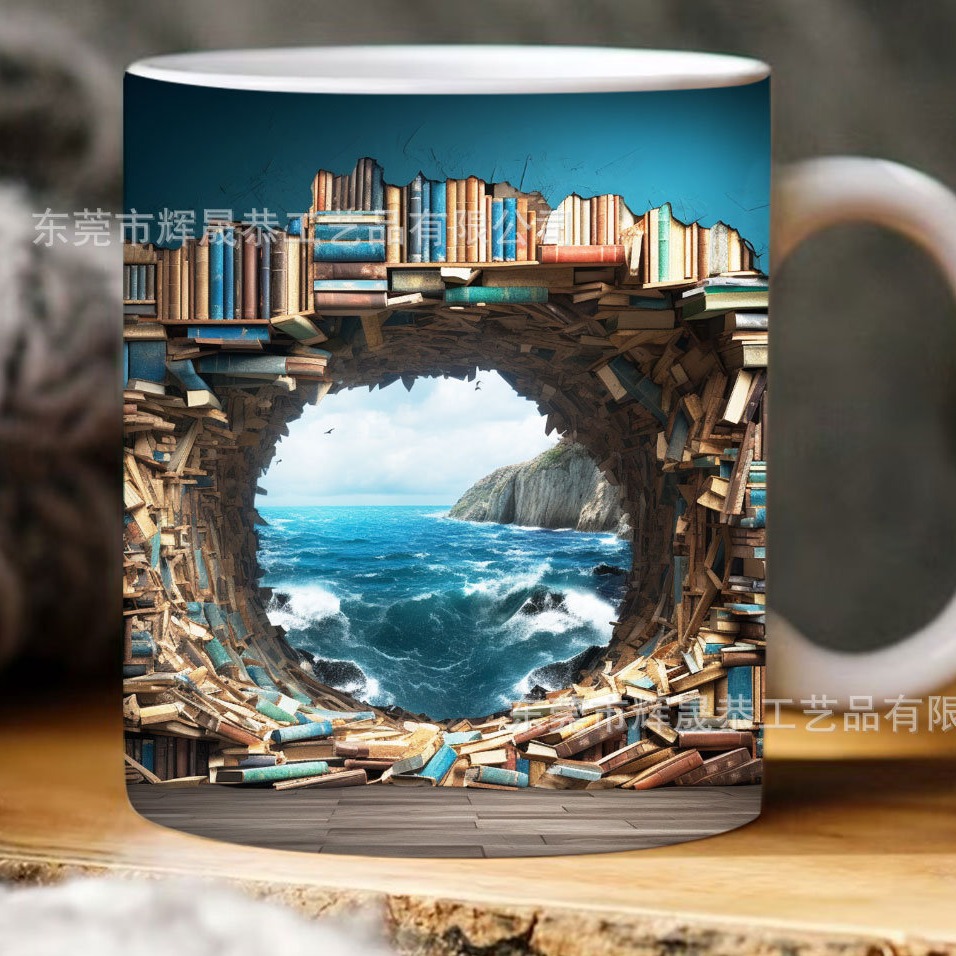 Taza multiusos del diseño creativo del espacio de la nueva Taza de cerámica transfronteriza de la estantería 3D