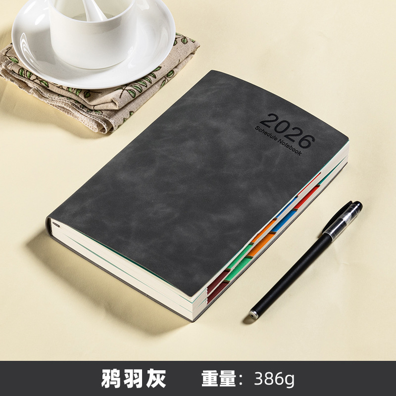 2026 nuevo calendario diario de gestión de tiempo eficiencia a5 auto-disciplina plan de tarjetas de perforación libro de cuadernos engrosado