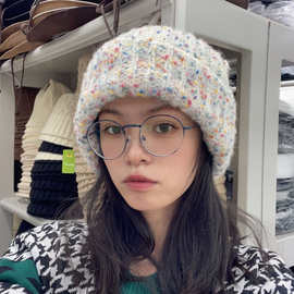 适合大头围大脸显脸小的帽子女秋冬韩版护耳保暖堆堆帽针织毛线帽
