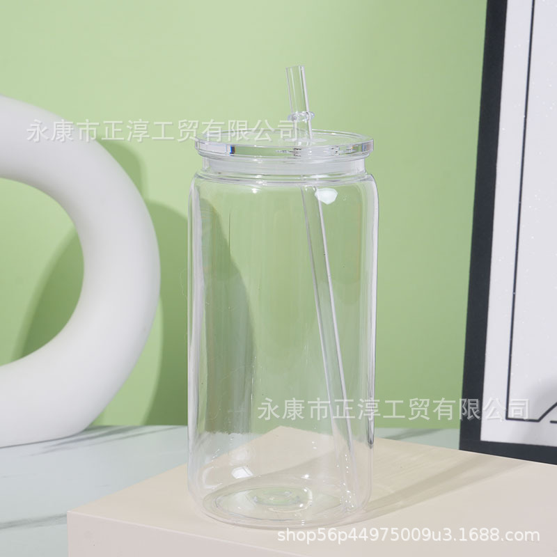 Vaso Mason de Plástico 16oz de Plástico PC, Ecológico, Monocapa, para Oficina y Hogar