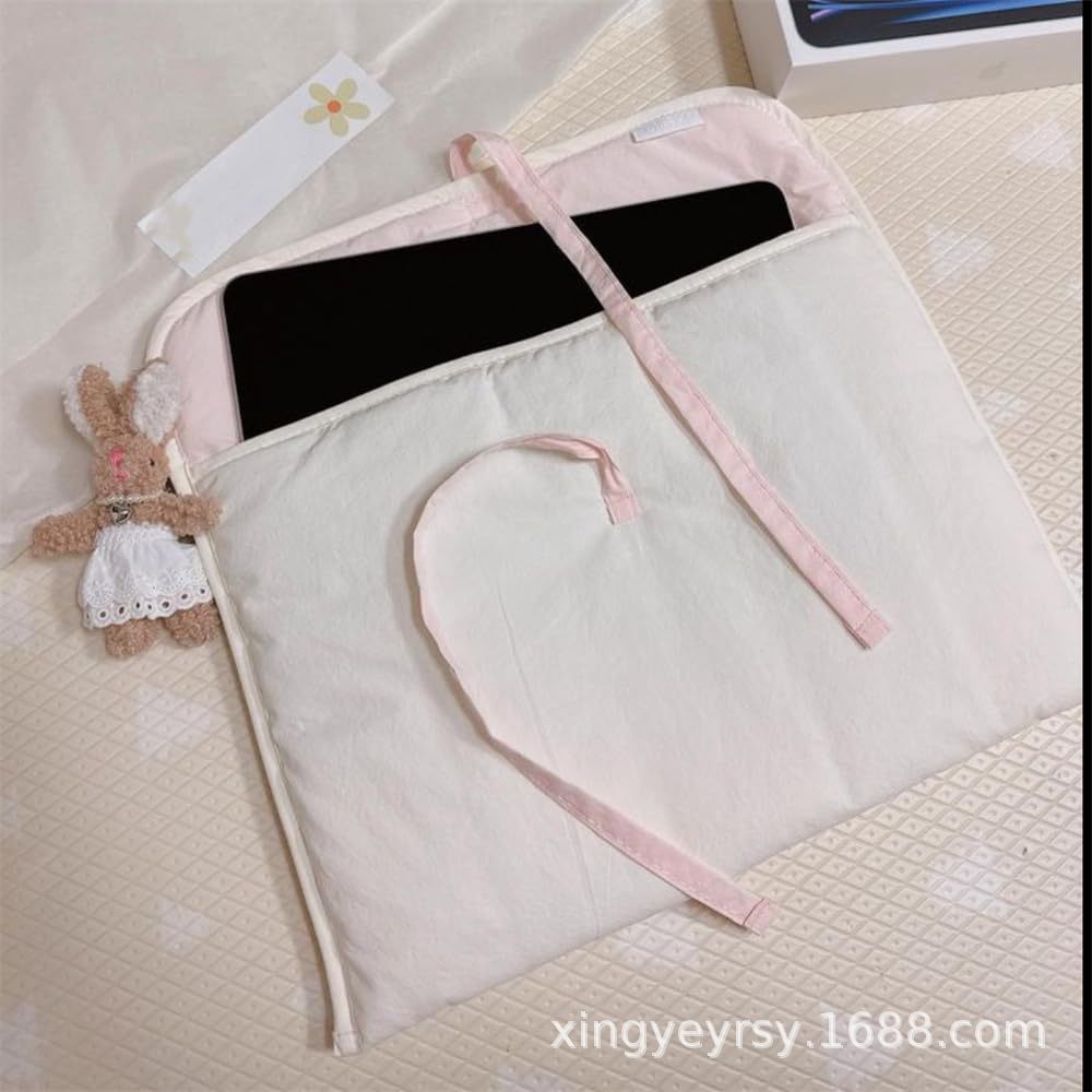 Korean-Style Ballet-Style Tablet Bag, Simple Dual-Model Cotton Material, 11inch Tablet Storage Bags