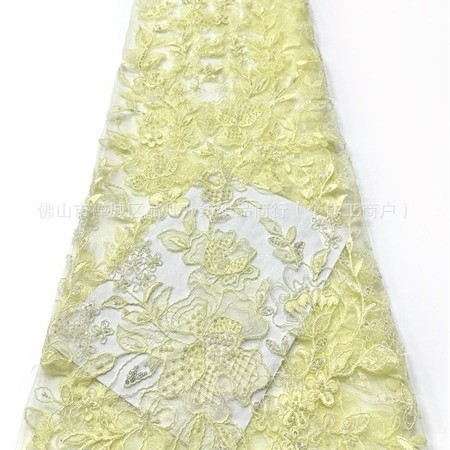 Nuevo cordón de hebra esquinilla bordada cuentas vestido de cumpleaños vestido de boda comercio exterior transfronterizo al por mayor tela bordada de perlas image 5