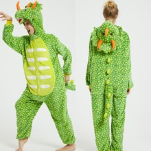 卡通动物连体睡衣成人冬法兰绒恐龙男女三角龙狮子星空天马家居服