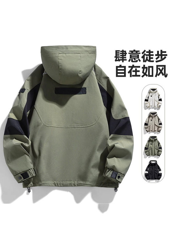 秋冬の新商品にベルベットをつけてコートを着ている男性の日系機能カジュアルな突撃服の工装と帽子のトレンドジャケット男|undefined