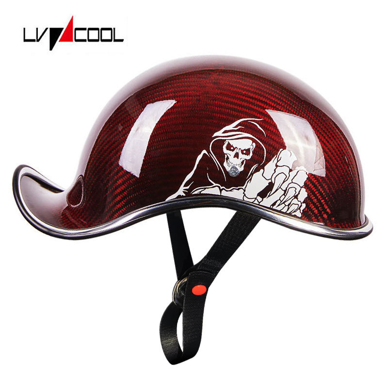 Comercio exterior casco transfronterizo motocicleta casco de fibra de carbono masculino Harley Scoop casco femenino retro motocicleta medio casco verano