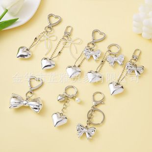 Cross-border wholesale bow car key chain pendant love pendant lovers bag earphone cover pendant