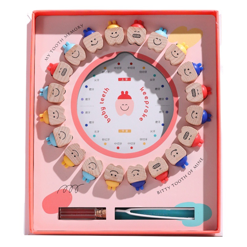 Caja de pezón para niños caja de almacenamiento conmemorativa de dientes de niña Cambio de dientes de bebé colección de cabello fetal caja de dientes de niño