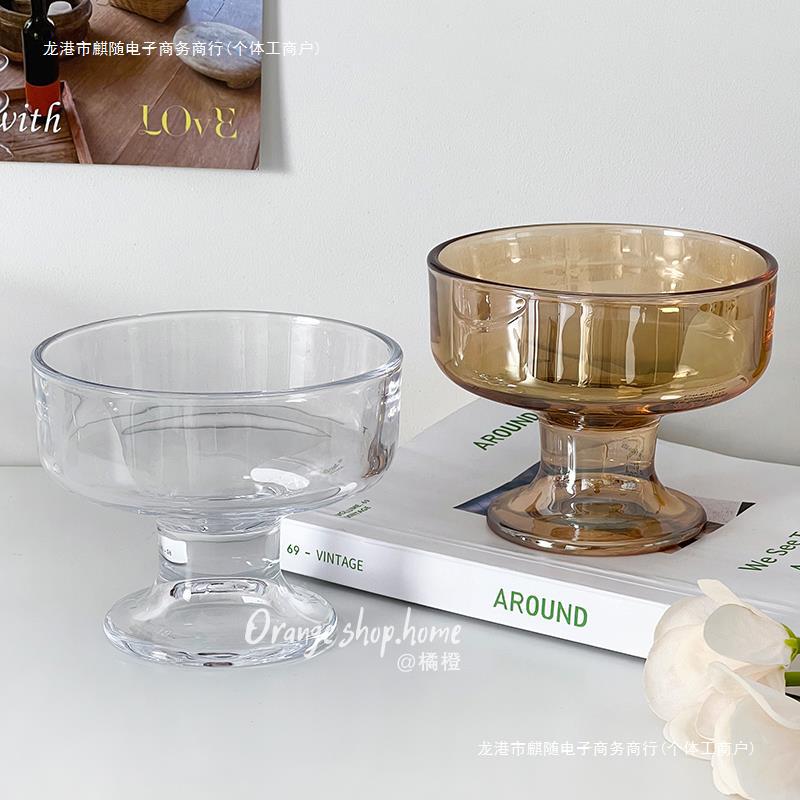 燕麦杯风甜品碗高颜值玻璃高脚杯家用冰淇淋雪糕布丁碗酸奶杯燕麦