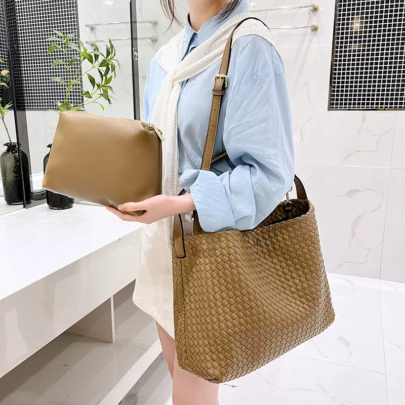小众设计编织包大容量托特包手提女包单肩包子母包菜篮子批发百搭