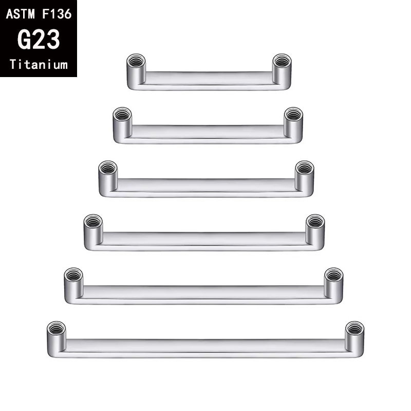 G23 Titanium Internal Thread Right Angle Nail Base F136 Titanium Alloy Nail Clavicle Nail Double-Ended Implant Body Piercing Nail detail image 10