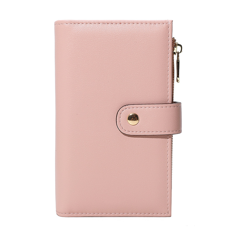 Pu transfronterizo tres carteras plegables bolsa de tarjetas en una cremallera bolsa de cambio bolsa de mano anti-magnética bolsa de mano RFID personalizada