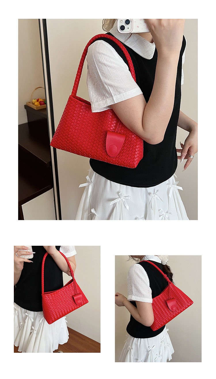 Woven Pattern Large Capacity Tote Bag For Women Stylish Shoulder Bag_voghion.com